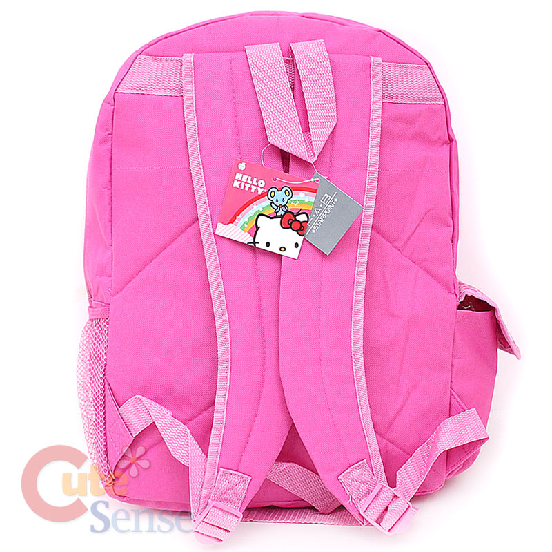 Sanrio Hello Kitty 16" Large School Backpack Lunch Snack Bag Set Pink