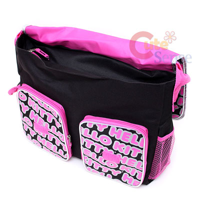   Hello Kitty School Messenger Bag / Diaper Bag Big Face & Typo  