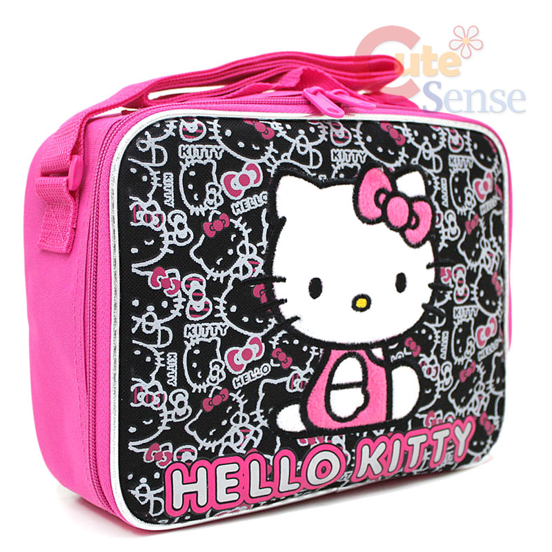   Hello Kitty School Roller Backpack Lunch Bag Face outlines 6