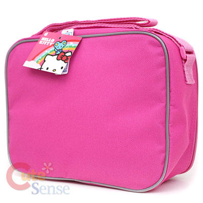 Kitty Pink on Sanrio Hello Kitty Large Rolling Backpack School Lunch Bag Set Pink