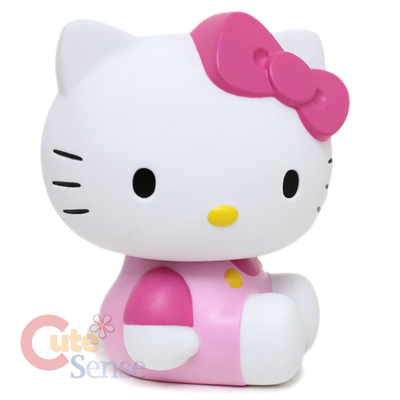 Sanrio Hello Kitty Coin Bank Pink Bow PVC Figure 6 Licensed  