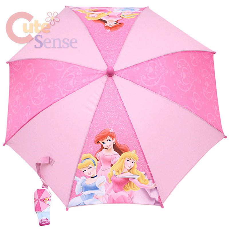 Disney Princess Umbrella Rain/Sun/Snow Pink Belle Cinderella Ariel 
