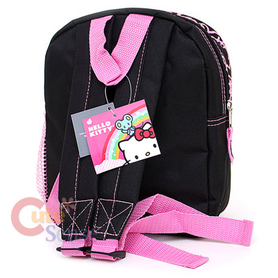 Kitty Quilted Face Black on Sanrio Hello Kitty Toddler Bag Black Pink Glittering Face 3 Jpg