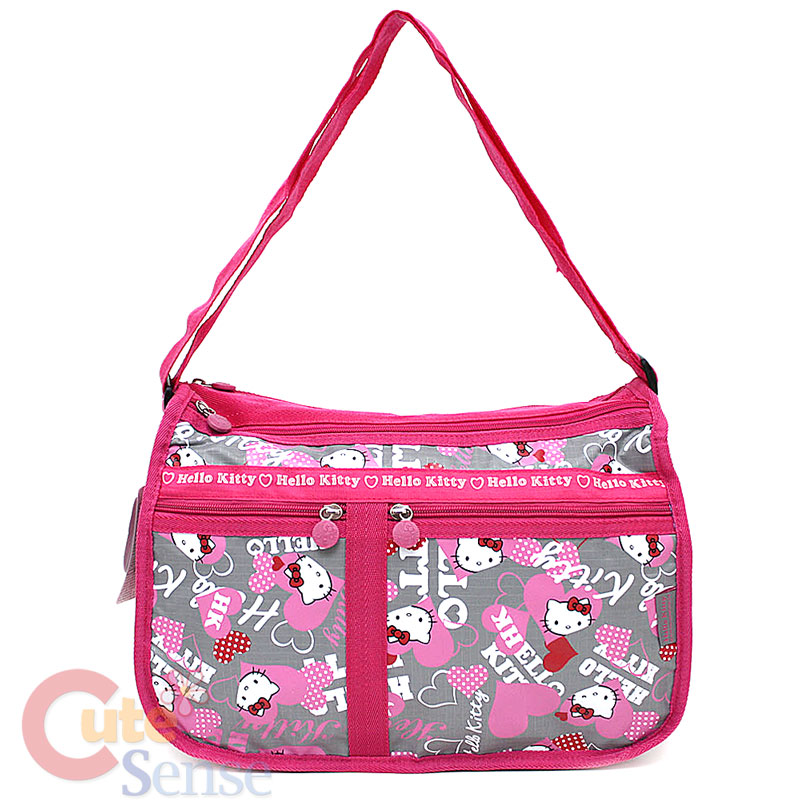 Sanrio Hello Kitty Shoulder Messenger Bag Hand Bag Pink Grey Licensed