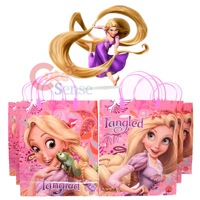 Plastic Bags  Diego on Tangled Rapunzel Party Gift Bag Set Of 3 Plastic Reusable   Pink