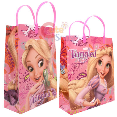 Plastic Bags  Diego on Rapunzel Party Gift Bag Set Of 3 Plastic Reusable   Pink At Cutesense