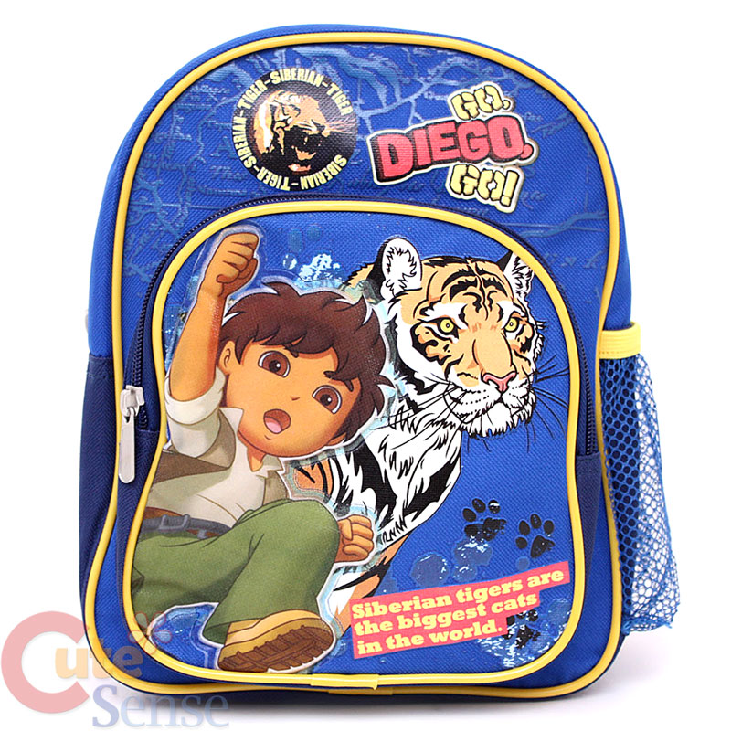 Go Diego Go w/ Tiger School Backpack , Toddler Small Bag10" eBay
