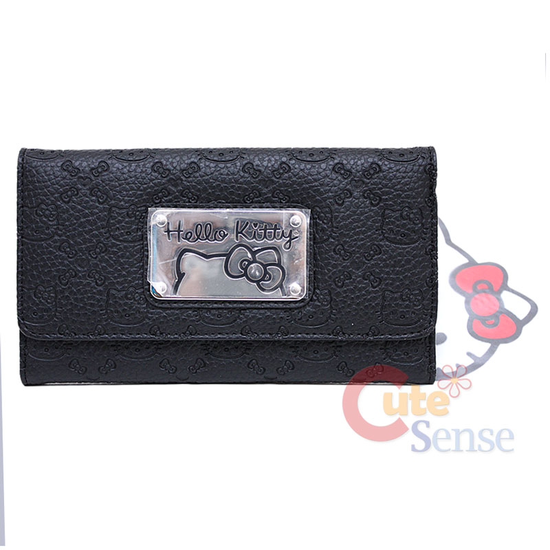   Hello Kitty Black Embossed Faux Leather Wallet by Loungefly  