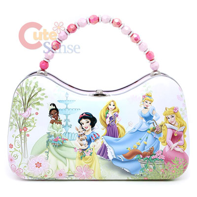 Disney Princess Tin Lunch Box Metal Jewelry Case w/ Tiana Tangeld 