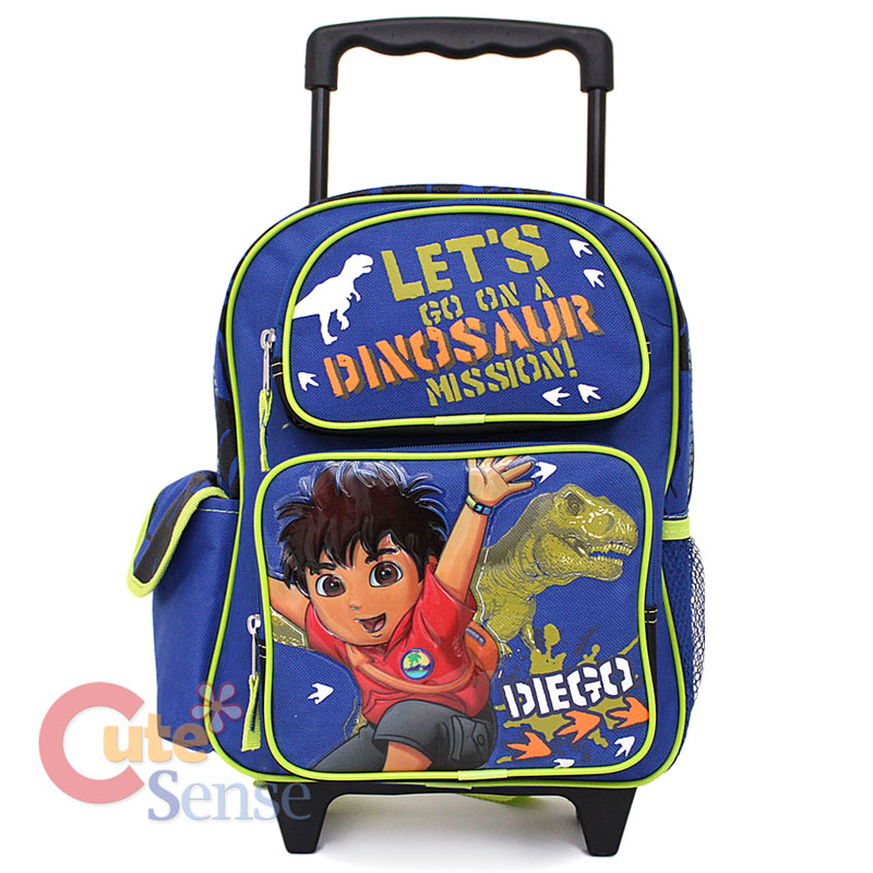 Go Diego Go School Rolling Backpack with Dinosaur 12" Small Trolley