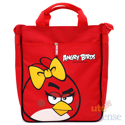 Angry Birds Tote Bag Canvas Shoulder bag Red Bird Bow 1.jpg