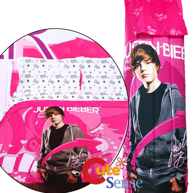 Justin Bieber Twin Microfiber Comforter Set Pink Comforter Pillow Sham