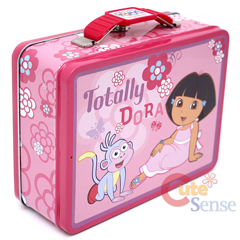 Dora Earrings on Dora The Explorer Dora Boots Metal Tin Box Lunch Snack Jewelry Case