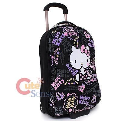 Sanrio  Kitty Luggage on Sanrio Hello Kitty 20  Hard Trolley Bag Suit Case   Black Pink
