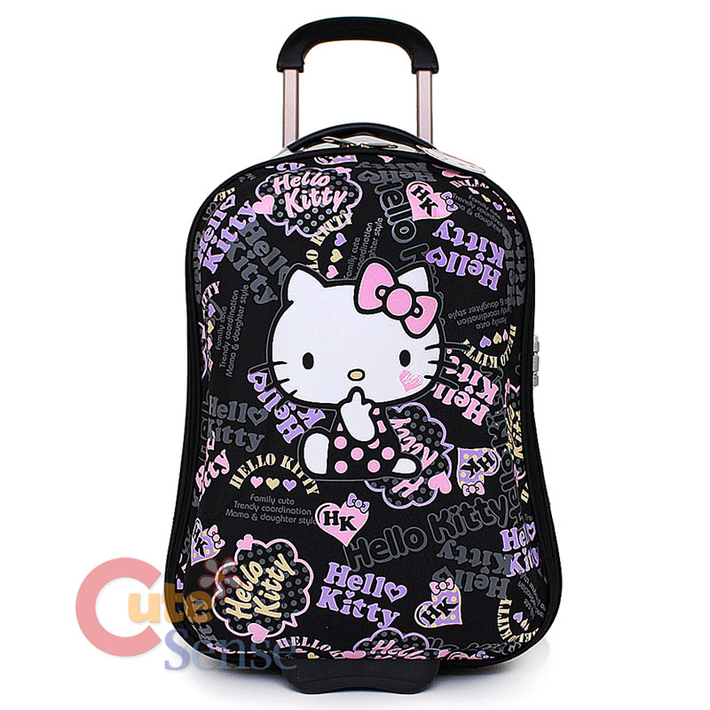 Hello Kitty Rolling Luggage ABS Trolley Bag 20" Hard Suit Case Black