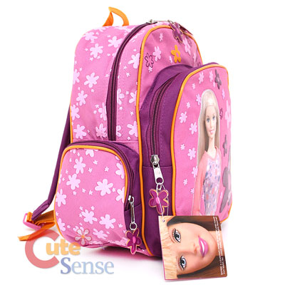 Pink Barbie  on Barbie School Backpack Small Bag  11  With Water Bottle Pink Purple