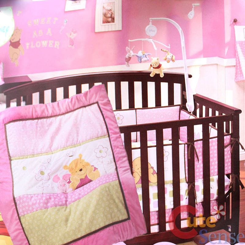Winnie the Pooh with Piglet Baby Crib Bedding Set :Pink ...
