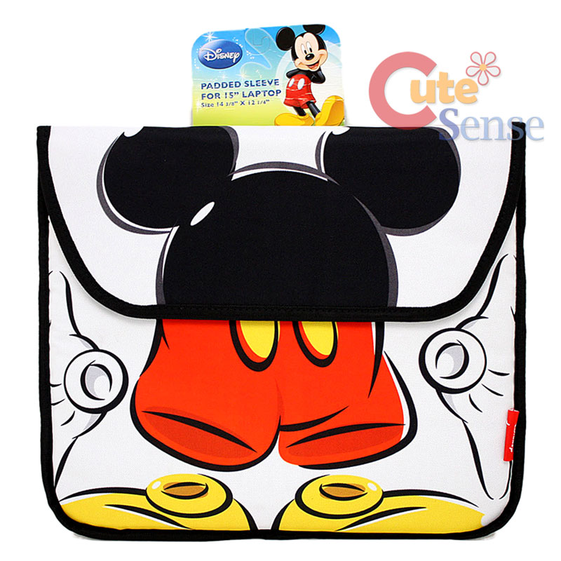 Disney Mickey Mouse 15" Laptop Sleeve Bag Flap Pouch Style Notebook