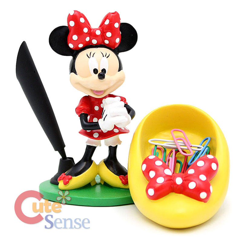 Disney Minnie Mouse Paper Clip Holder Pen Holder Resin Figure Desk Top Display eBay