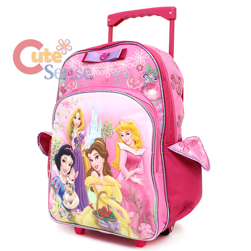 Disney Princess with Tangled 16" Large School Roller Backpack Rolling Bag Stone eBay
