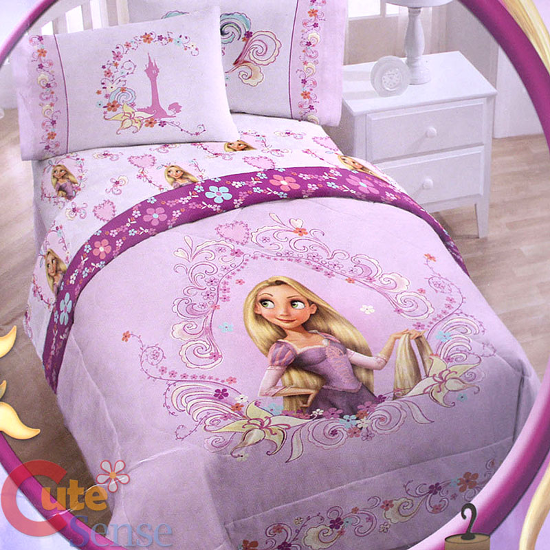 Disney Princess Tangled Rapunzel 4pc Twin Bedding Comforter Set with