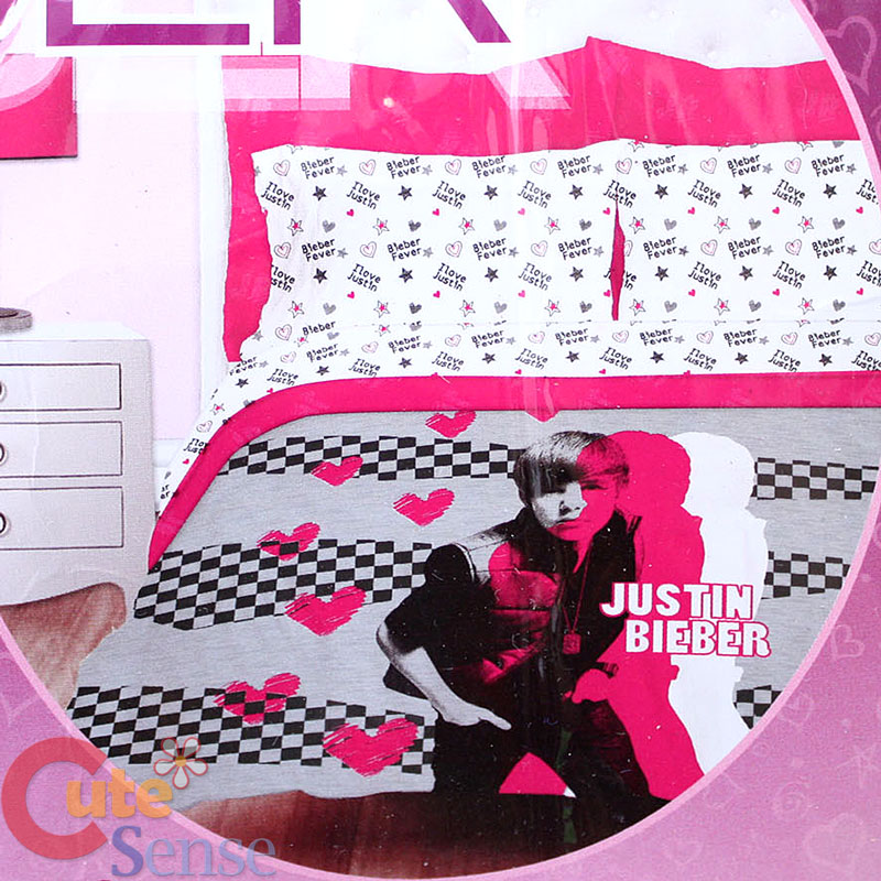 Justin Bieber Double Queen Comforter Set Pink Microfiber Bedding
