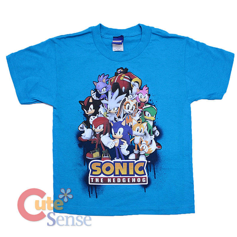 Sonic the Hedgehog Kids T Shirt Group Picture Youth Boy Size (SXL