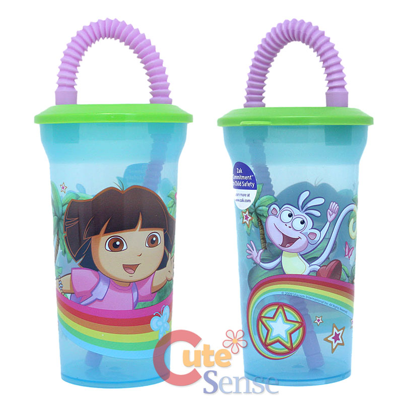 Nick Jr Dora and Boots Drinking Bottle Sip Straw Tumbler Cup 2pc Set eBay