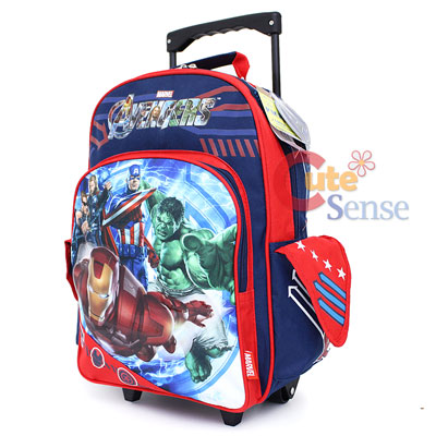 Side School Bags on Avengers School Roller Backpack 16 Large Rolling Bag At Cutesense C