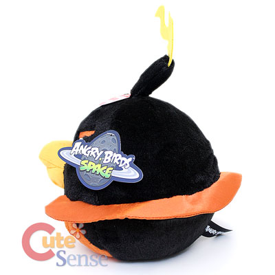 Angry Birds Plush on Angry Birds Space Fire Bomb Black Bird Plush Doll 8  Large W  Sound