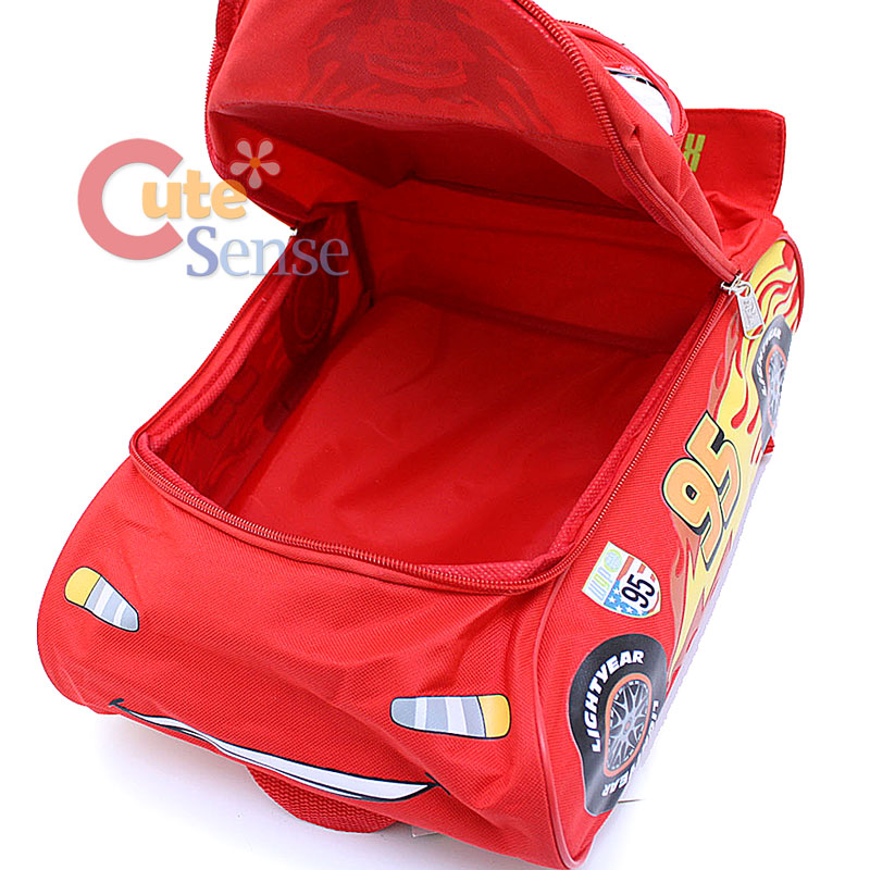 Disney Cars McQueen School Backpack 12in Medium Bag 3D Shape Canvas 