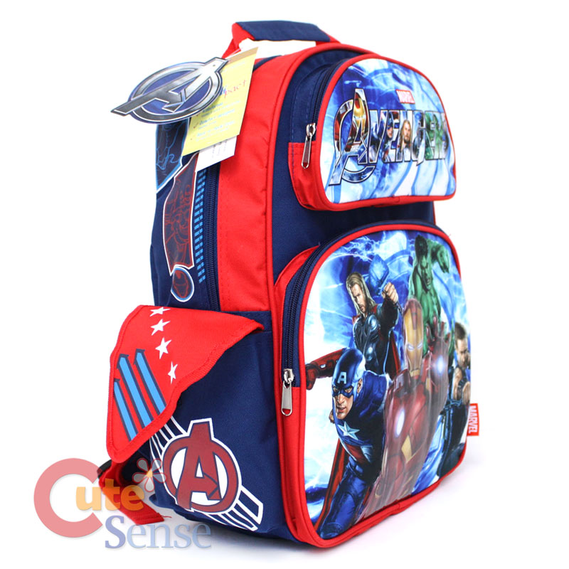 Marvel Avengers School Backpack Lunch Bag Iron Man Hulk Bag 2.jpg