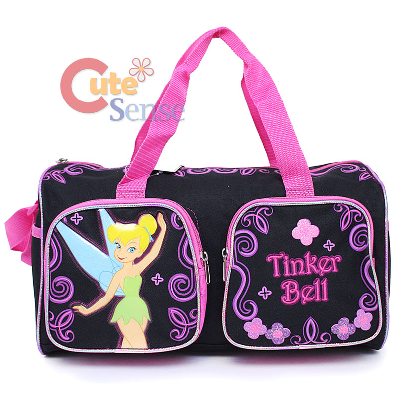 Disney TinkerBell Duffle Bag Diaper Gym Bag Black and Pink 15" eBay