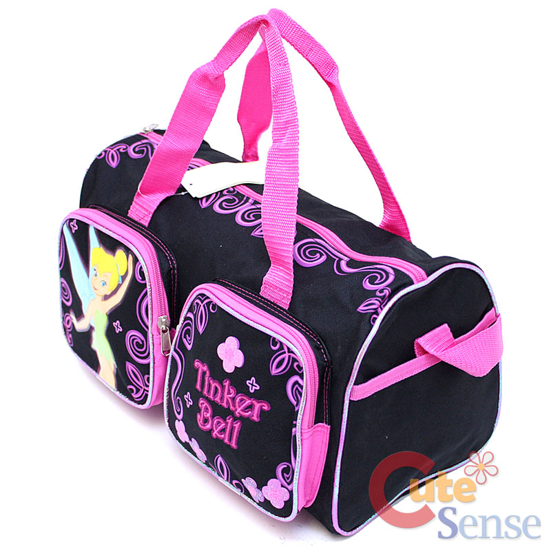 Disney TinkerBell Duffle Bag Diaper Gym Bag Black and Pink 15" eBay