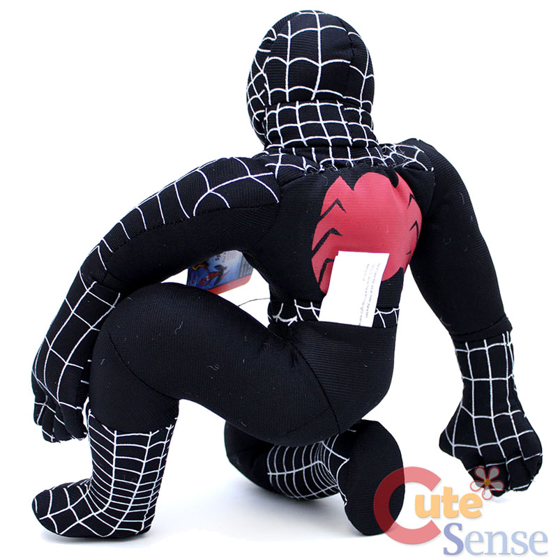 black spiderman plush toy