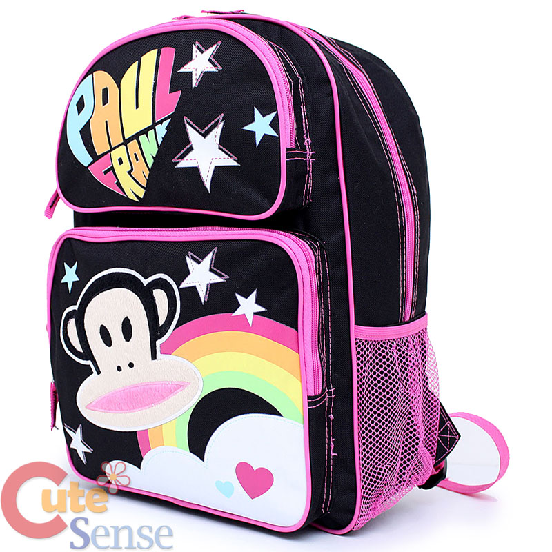 Paul Frank School Backpack Large 16" Book BagLunch Bag Set Rainobow