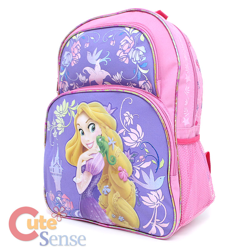 Disney Princess Tangled Rapunzel School Large Backpack Lunch Bag Set w