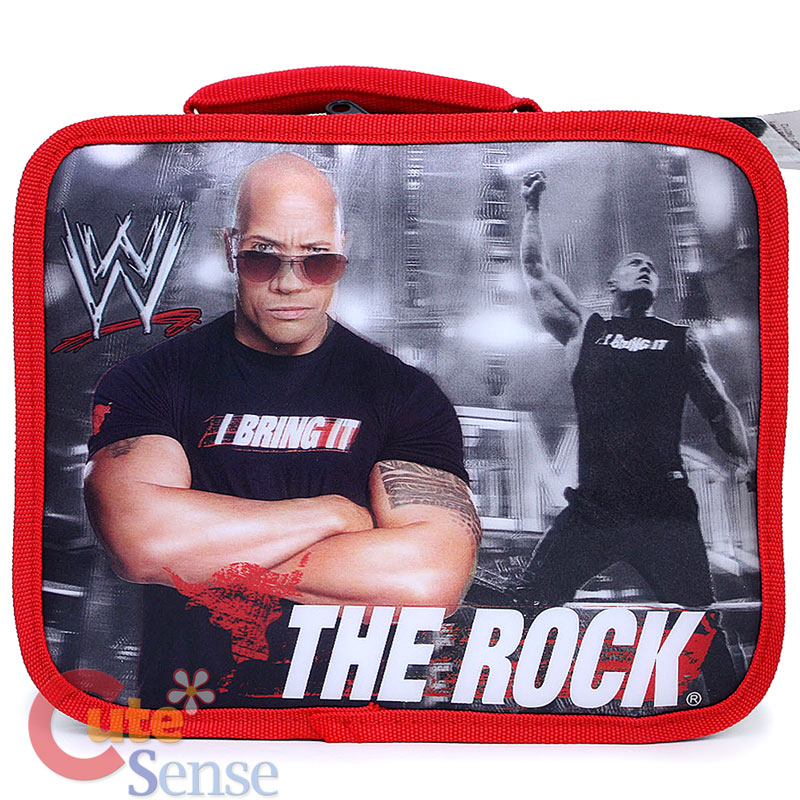 WWE Wrestling The Rock 16" Large School Backpack with Insulated Lunch