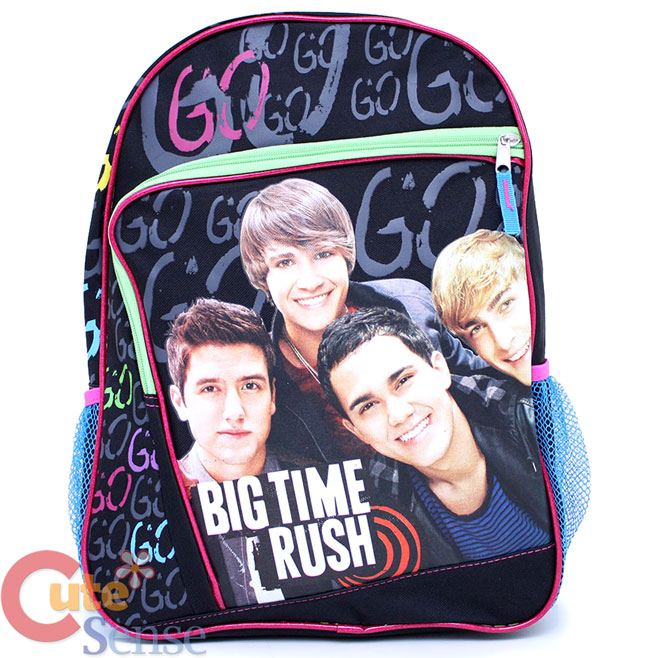 big time rush school backpack 16 large bag go go