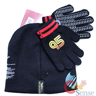 Cars Mcqueen Beanie Gloves Set Black 2.jpg