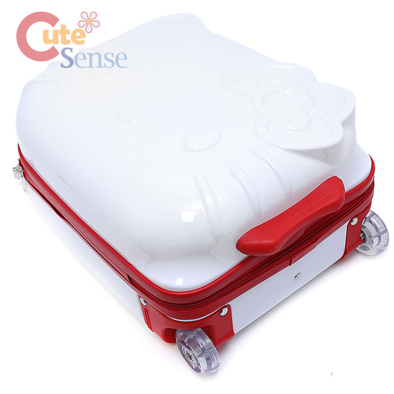 Hello Kitty Travel Luggage ASB Trolley Bag Hard Suit Case White Face Bow 18" | eBay