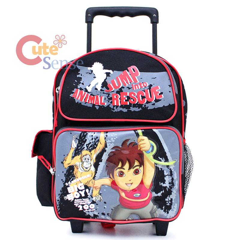 Go Diego Go School Rolling Backpack Toddler 12" Roller Bag Animal