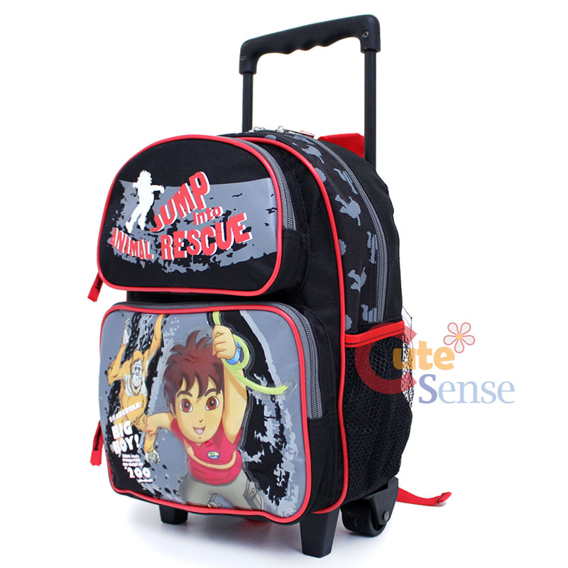Go Diego Go School Rolling Backpack Toddler 12" Roller Bag Animal