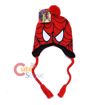 Spiderman Kintted Laplander Hat Beanie 1.jpg