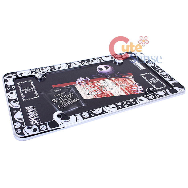 Nightmare Before Christmas License Plate Frame - Jack Skellington Black ABS Plastic