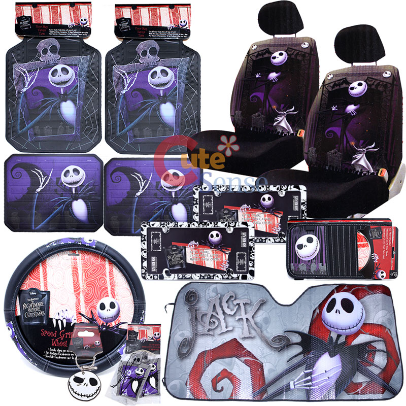 Nightmare Before Christmas Jack Low Back Car Seat Cover Set License ...