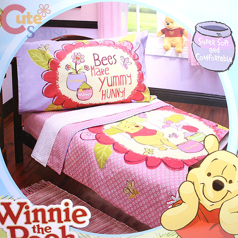Winnie The Pooh Friends Toddler Bedding Comforter Set 4pc Microfiber