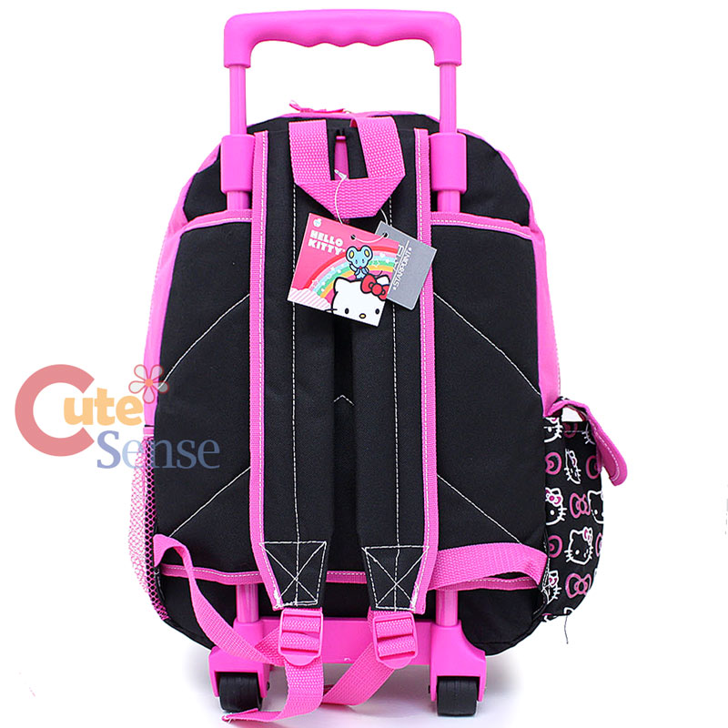 Sanrio Hello Kitty Large School Roller Backpack Lunch Bag Set :Black ...