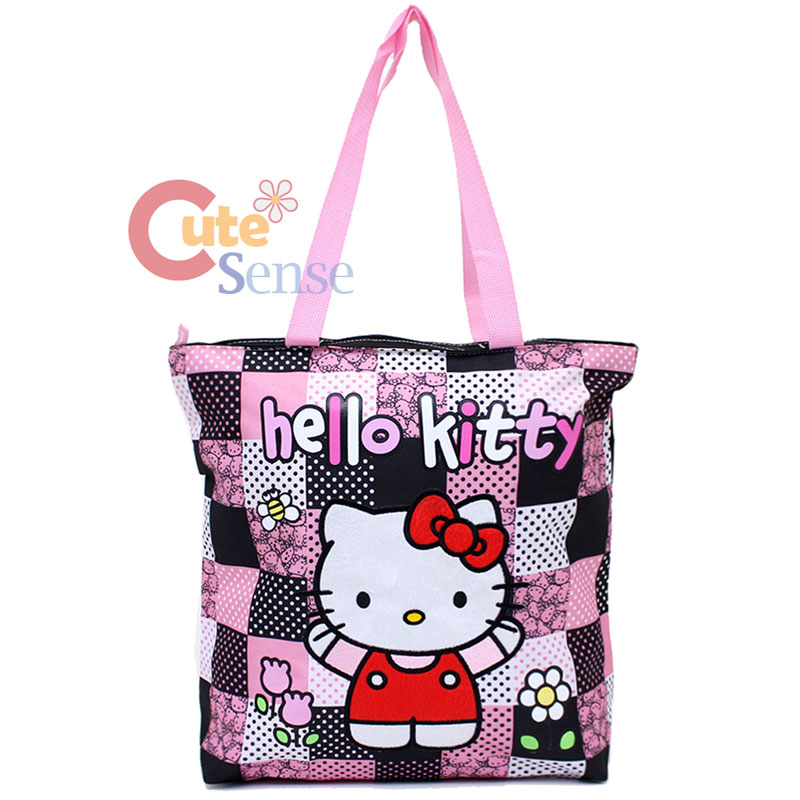 Sanrio Hello Kitty Tote Shoulder Bag Black Pink Quilt Patterns eBay