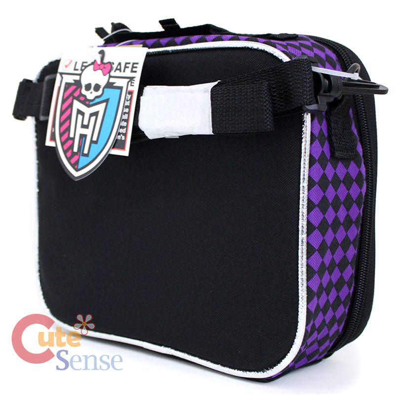 Monster High School Lunch Bag Snack Bag Purple Checkered 3.jpg